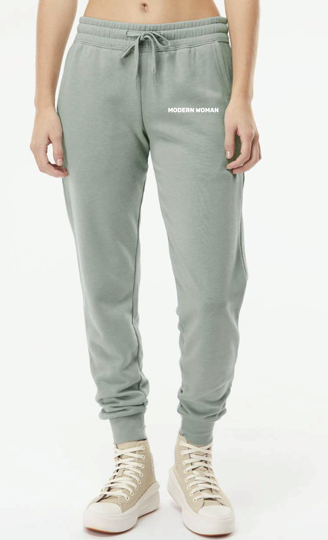 Modern Woman Block Embroidered Joggers