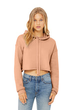 Load image into Gallery viewer, Cropped Hoodie Peach | Chic Shit Only | Left Chest Black
