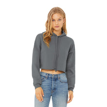 Load image into Gallery viewer, Cropped Hoodie Storm Grey | Pretty Messed Up - Inside Hood