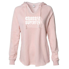 Load image into Gallery viewer, Crossfit Superfly White | Ladies' WAVE WASH HOODED PULLOVER