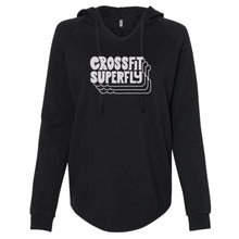 Load image into Gallery viewer, Crossfit Superfly White | Ladies' WAVE WASH HOODED PULLOVER