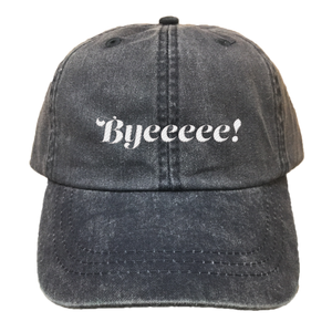 EMBROIDERED Cotton Twill Black HAT | Byeeeee! Script