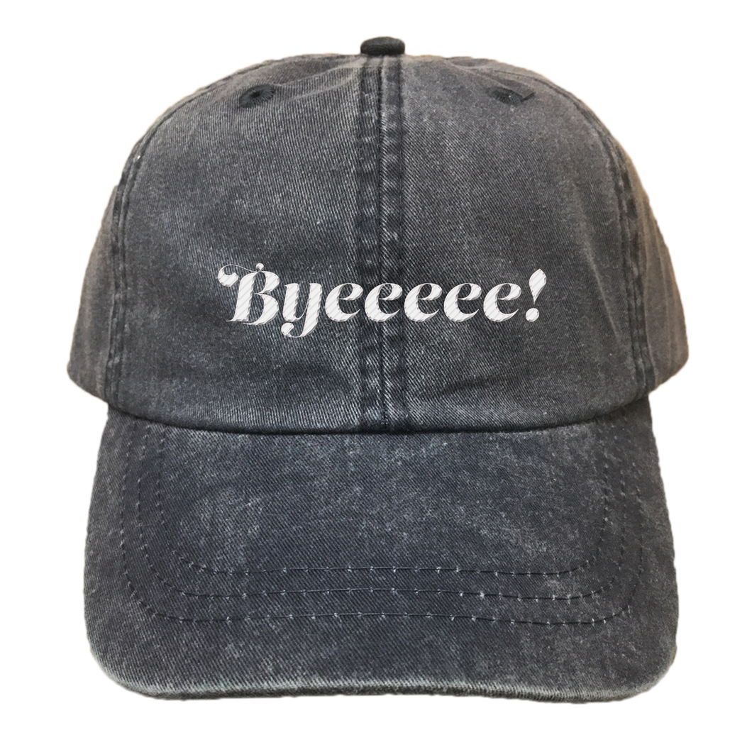 EMBROIDERED Cotton Twill Black HAT | Byeeeee! Script