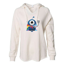 Load image into Gallery viewer, Resistbot Pride | Ladies' WAVE WASH HOODED PULLOVER