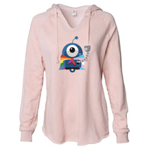 Load image into Gallery viewer, Resistbot Pride | Ladies' WAVE WASH HOODED PULLOVER