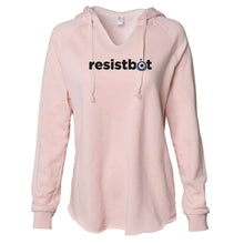 Load image into Gallery viewer, Resistbot Logo Black | Ladies' WAVE WASH HOODED PULLOVER