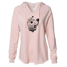 Load image into Gallery viewer, Resistbot Black Robot | Ladies' WAVE WASH HOODED PULLOVER