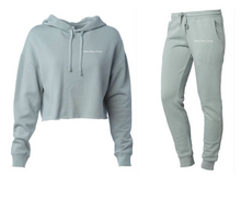 Load image into Gallery viewer, Modern Woman Energy Embroidered Cropped Hoodie and Jogger Set
