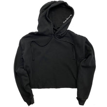 Load image into Gallery viewer, Cropped Hoodie Black | Pretty Messed Up - Inside Hood
