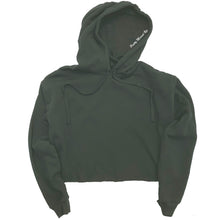 Load image into Gallery viewer, Cropped Hoodie Military Green | Pretty Messed Up - Inside Hood
