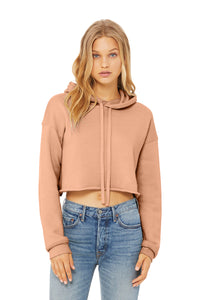 Cropped Hoodie Peach | Chic Shit Only | Left Chest Black