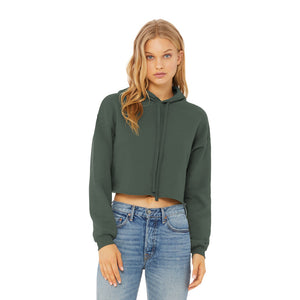 Cropped Hoodie Military Green | Pretty Messed Up - Inside Hood