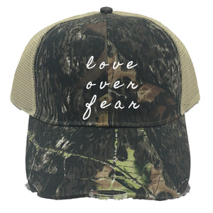 BLOOM FOUNDATION | EMBROIDERED MESH HAT | LOVE OVER FEAR