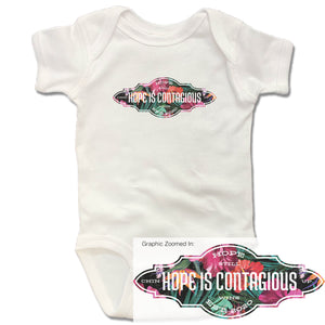 Hope is Contagious | Floral | Onesie - White