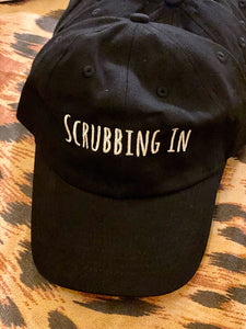 Scrubbing In - Embroidered Cotton Twill Hat - Black
