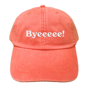 EMBROIDERED Cotton Twill HAT Coral | Byeeeee! Retro