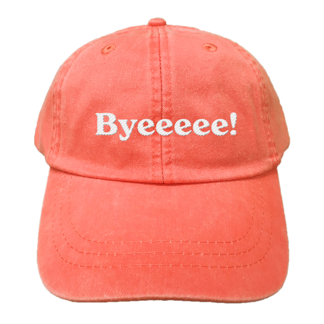 EMBROIDERED Cotton Twill HAT Coral | Byeeeee! Retro