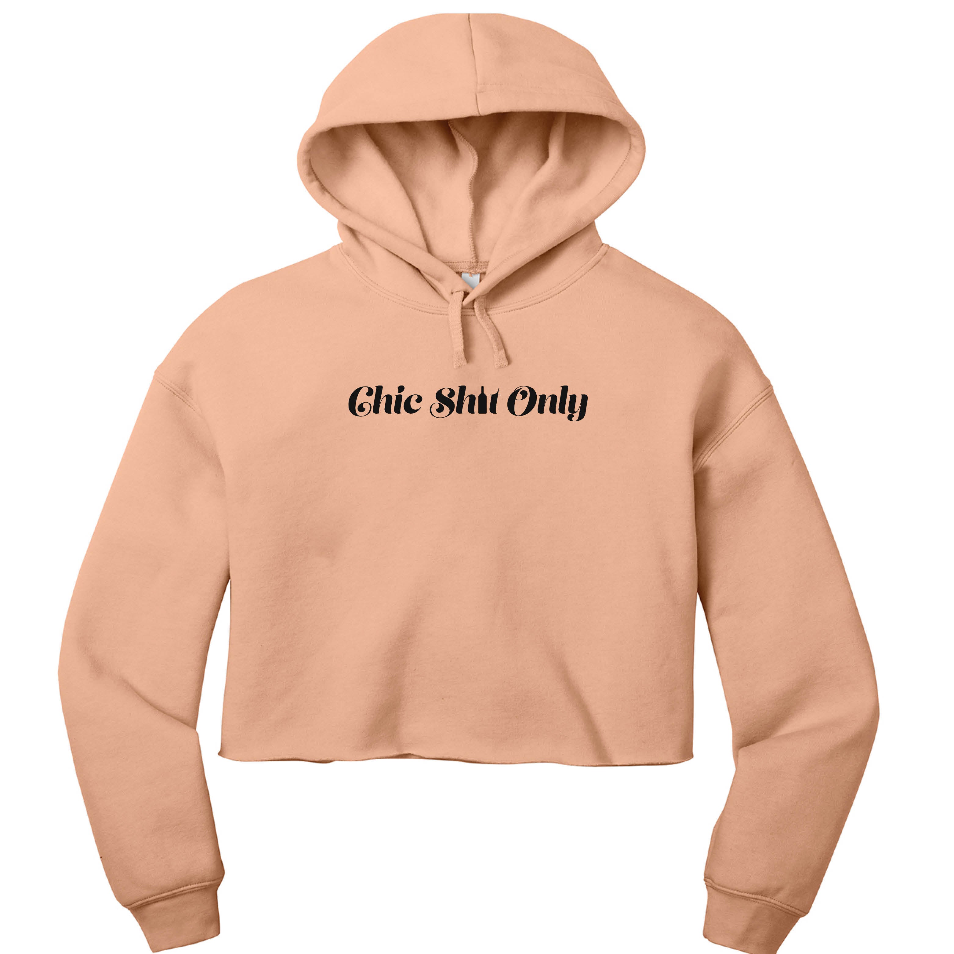 Cropped Hoodie Peach | Chic Shit Only | Wine Bottle – My Fan