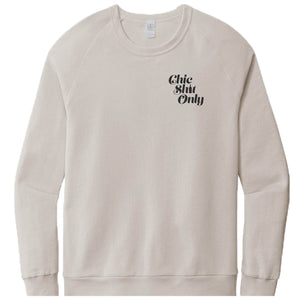 FRENCH TERRY SWEATSHIRT LIGHT GREY | Chic Shit Only | Left Chest Black