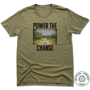 HUMANITY AND HOPE | UNISEX OLIVE Recycled Tri-Blend | POWER THE CHANGE PHOTO