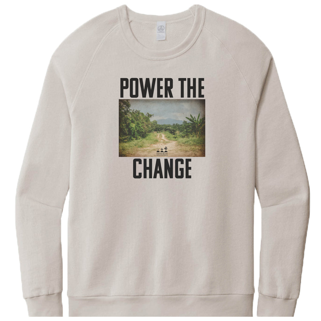 HUMANITY AND HOPE | LIGHT GRAY FRENCH TERRY SWEATSHIRT | POWER THE CHANGE PHOTO