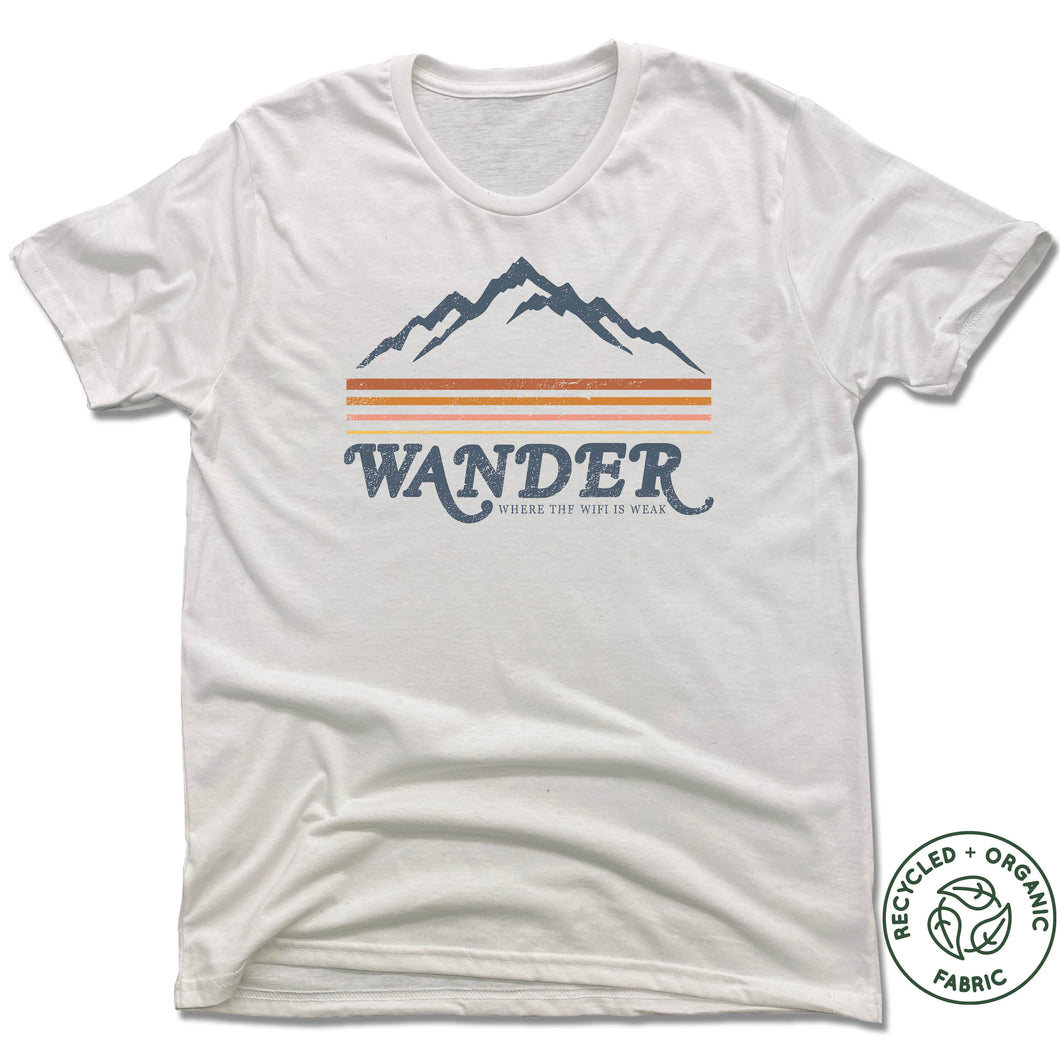 Wander Where the Wifi is Weak - Unisex Recycled Tri-Blend T-shirt - White