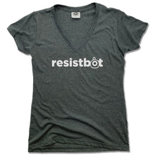Load image into Gallery viewer, Resistbot Logo White | LADIES V-NECK Tee
