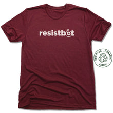 Load image into Gallery viewer, Resistbot Logo White | Recycled Tri-Blend Tee
