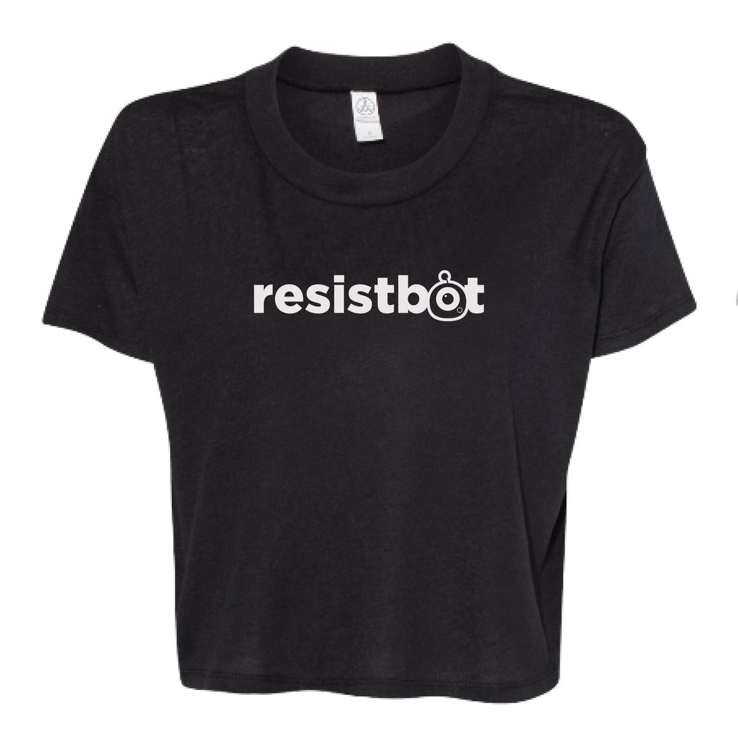 Resistbot Logo White | Cropped T-Shirt