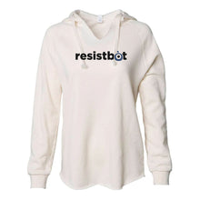 Load image into Gallery viewer, Resistbot Logo Black | Ladies&#39; WAVE WASH HOODED PULLOVER
