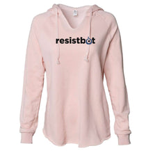 Load image into Gallery viewer, Resistbot Logo Black | Ladies&#39; WAVE WASH HOODED PULLOVER
