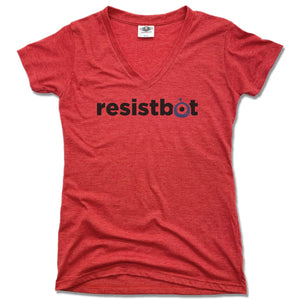 Resistbot Logo Black | LADIES V-NECK Tee