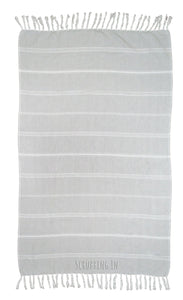 Scrubbing In - Embroidered Turkish Towel - Gray