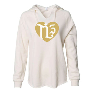 Tavin TL3 White | Ladies' WAVE WASH HOODED PULLOVER